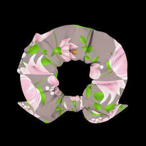 Floral Recycled Scrunchie - Pink Flowers one Size - Dipaliz - Ponytail Holders