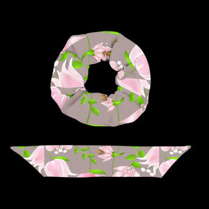 Floral Recycled Scrunchie - Pink Flowers one Size - Dipaliz - Ponytail Holders
