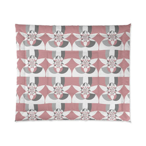 Grey Geometrical Pattern Bedding – Polyester - Dipaliz - Quilts & Comforters