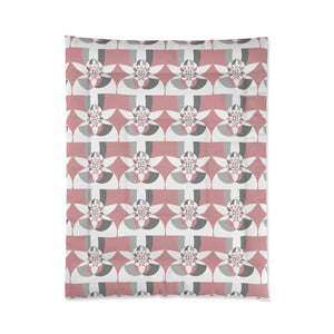 Grey Geometrical Pattern Bedding – Polyester - Dipaliz - Quilts & Comforters