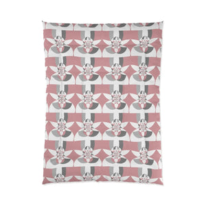 Grey Geometrical Pattern Bedding – Polyester - Dipaliz - Quilts & Comforters