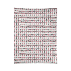 Pink Grey and White Triangles Comforter - 68’’ × 88’’ - Quilts & Comforters