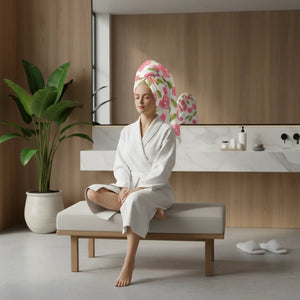 Pink Roses Terry Towel – Cotton Bath Sheet - Dipaliz - Towels