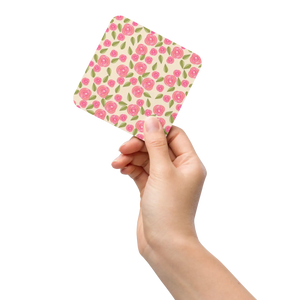 Vibrant Pink Roses Cork Back Coaster - Heat Resistant - Dipaliz - Coasters
