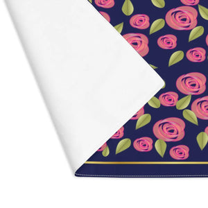 Pink Roses Placemat – Navy Blue Cotton Floral - Dipaliz - Placemats