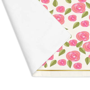 Home Decor - Pink Roses Cotton Placemat - Double Sided Chic Dining - Dipaliz 18’’ × 14’’