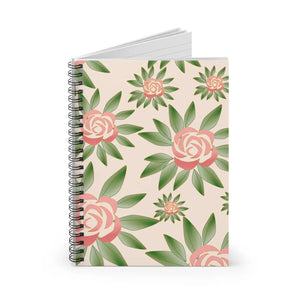 Pink Roses Spiral Notebook – Ruled Line Paper - Dipaliz - Notebooks & Notepads
