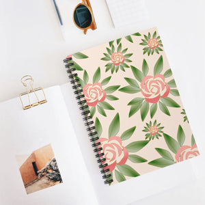 Pink Roses Spiral Notebook – Ruled Line Paper - Dipaliz - Notebooks & Notepads