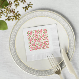 White Coined Napkins – Elegant Paper Party Decor - Dipaliz - Napkin Rings