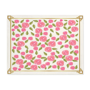 Pink Roses Cotton Placemat – Double Sided - Dipaliz - Placemats