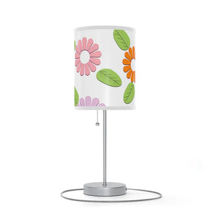 Home Decor - Pretty Flowers Table Lamp Stand us Ca Plug Steel Base - Dipaliz White / Silver / one Size