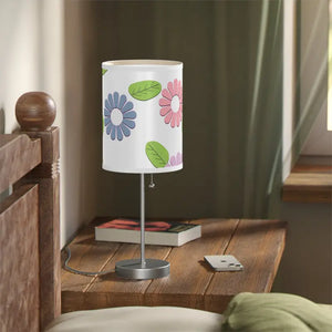 Home Decor - Pretty Flowers Table Lamp Stand us Ca Plug Steel Base - Dipaliz White / Silver / one Size