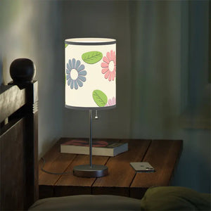 Home Decor - Pretty Flowers Table Lamp Stand us Ca Plug Steel Base - Dipaliz White / Silver / one Size