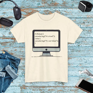 T-shirt - Javascript Programming Computer Nerd Tee Heavy Cotton Coding Apparel