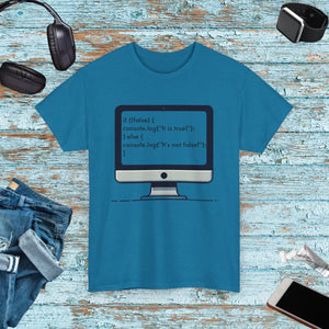 T-shirt - Javascript Programming Computer Nerd Tee Heavy Cotton Coding Apparel