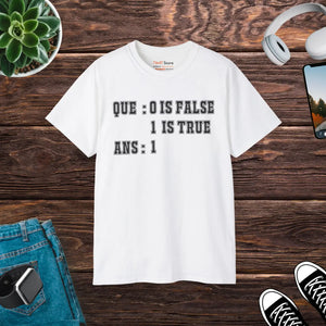 Bold True False Programming T-shirt - Cotton Apparel - Dipaliz - T-shirts - s