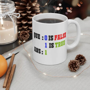 Programming True False Mug White Ceramic 11oz Coffee Cup Dipaliz - Mugs