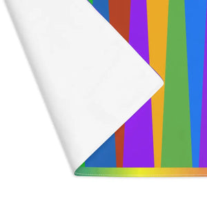 Rainbow Stripes Placemats - Vibrant Cloth Table Decor - Dipaliz - 18’’ × 14’’