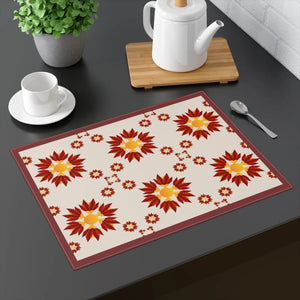 Red Pattern Placemats – Cotton Dining Set - Dipaliz