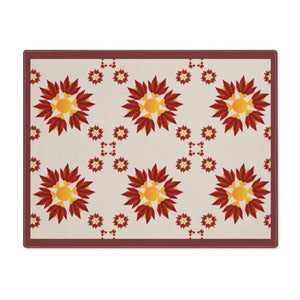 Red Pattern Placemats – Cotton Dining Set - Dipaliz