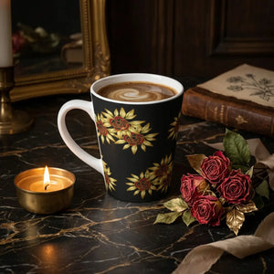 Dipaliz red roses latte mug ceramic floral gift - mugs