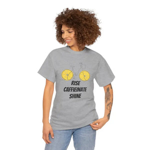 Rise Caffeinate Shine Bicycle T-shirt - Heavy Cotton Tee - Dipaliz - T-shirts