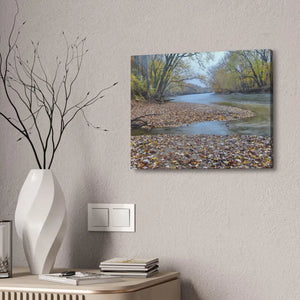 A River in the Woods Autumn Season Semi Glossy Finish Canvas Stretched 1.5’’ - Posters Prints & Visual Artwork