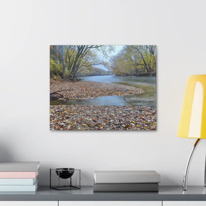 A River in the Woods Autumn Season Semi Glossy Finish Canvas Stretched 1.5’’ - Posters Prints & Visual Artwork