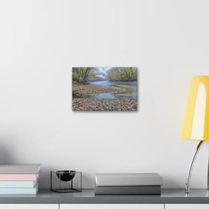 A River in the Woods Autumn Season Semi Glossy Finish Canvas Stretched 1.5’’ - Posters Prints & Visual Artwork
