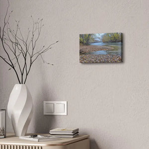 A River in the Woods Autumn Season Semi Glossy Finish Canvas Stretched 1.5’’ - Posters Prints & Visual Artwork