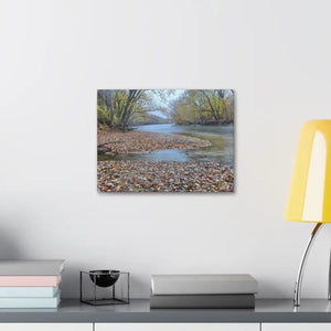 A River in the Woods Autumn Season Semi Glossy Finish Canvas Stretched 1.5’’ - Posters Prints & Visual Artwork