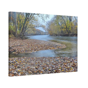 A River in the Woods Autumn Season Semi Glossy Finish Canvas Stretched 1.5’’ - Posters Prints & Visual Artwork