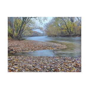 A River in the Woods Autumn Season Semi Glossy Finish Canvas Stretched 1.5’’ - 40’’ x 30’’ (horizontal) / Posters