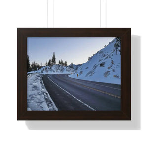 Gallery Canvas Wraps Winter Road Framed Poster Dipaliz - 14″ x 11″ / Walnut - Posters Prints & Visual Artwork