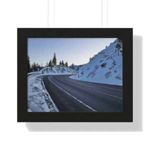 Gallery Canvas Wraps Winter Road Framed Poster Dipaliz - 14″ x 11″ / Black - Posters Prints & Visual Artwork
