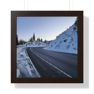 Gallery Canvas Wraps Winter Road Framed Poster Dipaliz - 16″ x / Walnut - Posters Prints & Visual Artwork