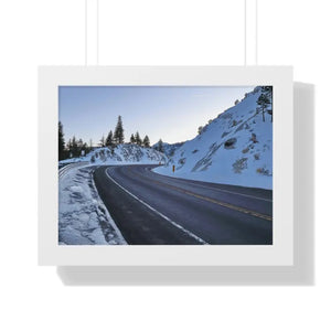 Gallery Canvas Wraps Winter Road Framed Poster Dipaliz - 16″ x 12″ / White - Posters Prints & Visual Artwork