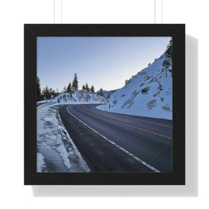 Gallery Canvas Wraps Winter Road Framed Poster Dipaliz - 16″ x / Black - Posters Prints & Visual Artwork