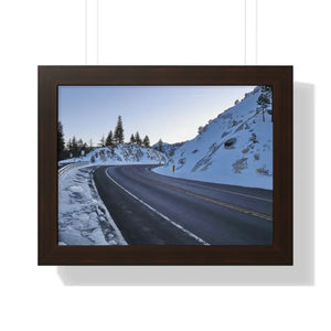 Gallery Canvas Wraps Winter Road Framed Poster Dipaliz - 16″ x 12″ / Walnut - Posters Prints & Visual Artwork