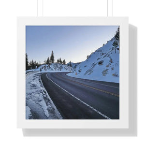 Gallery Canvas Wraps Winter Road Framed Poster Dipaliz - 16″ x / White - Posters Prints & Visual Artwork