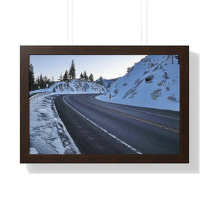 Gallery Canvas Wraps Winter Road Framed Poster Dipaliz - 24″ x 16″ / Walnut - Posters Prints & Visual Artwork