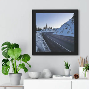 Gallery Canvas Wraps Winter Road Framed Poster Dipaliz - Posters Prints & Visual Artwork