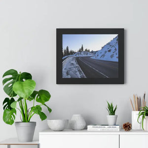 Framed Horizontal Poster Winter Mountain Road Art - Dipaliz - Posters Prints & Visual Artwork