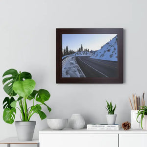 Framed Horizontal Poster Winter Mountain Road Art - Dipaliz - Posters Prints & Visual Artwork