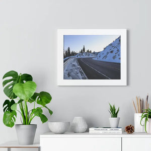 Framed Horizontal Poster Winter Mountain Road Art - Dipaliz - Posters Prints & Visual Artwork
