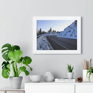 Framed Horizontal Poster Winter Mountain Road Art - Dipaliz - Posters Prints & Visual Artwork