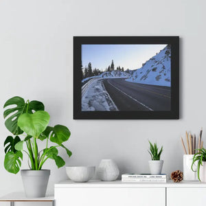 Framed Horizontal Poster Winter Mountain Road Art - Dipaliz - Posters Prints & Visual Artwork