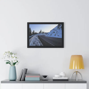Framed Horizontal Poster Winter Mountain Road Art - Dipaliz - Posters Prints & Visual Artwork