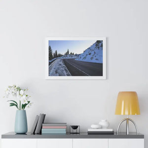 Framed Horizontal Poster Winter Mountain Road Art - Dipaliz - Posters Prints & Visual Artwork