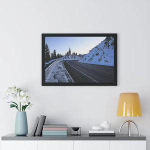 Framed Horizontal Poster Winter Mountain Road Art - Dipaliz - Posters Prints & Visual Artwork